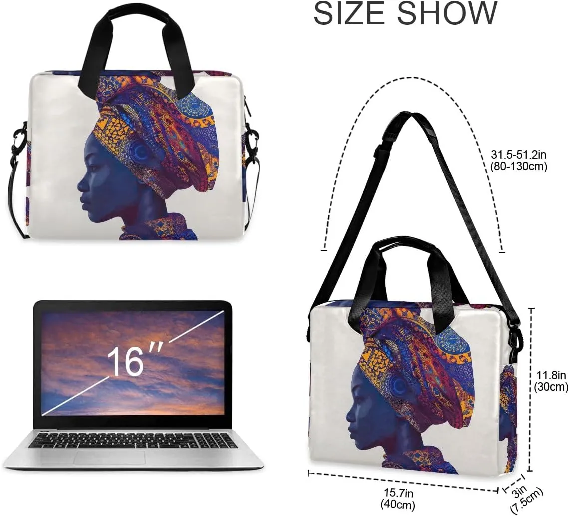 Sugar Skull Wearing Floral Hat Laptop Bag 15.6 Inch Laptop Case Slim Computer Bag Briefcase Work Travel