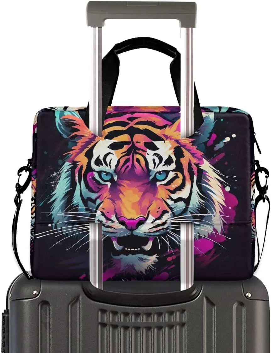 Sugar Skull Wearing Floral Hat Laptop Bag 15.6 Inch Laptop Case Slim Computer Bag Briefcase Work Travel