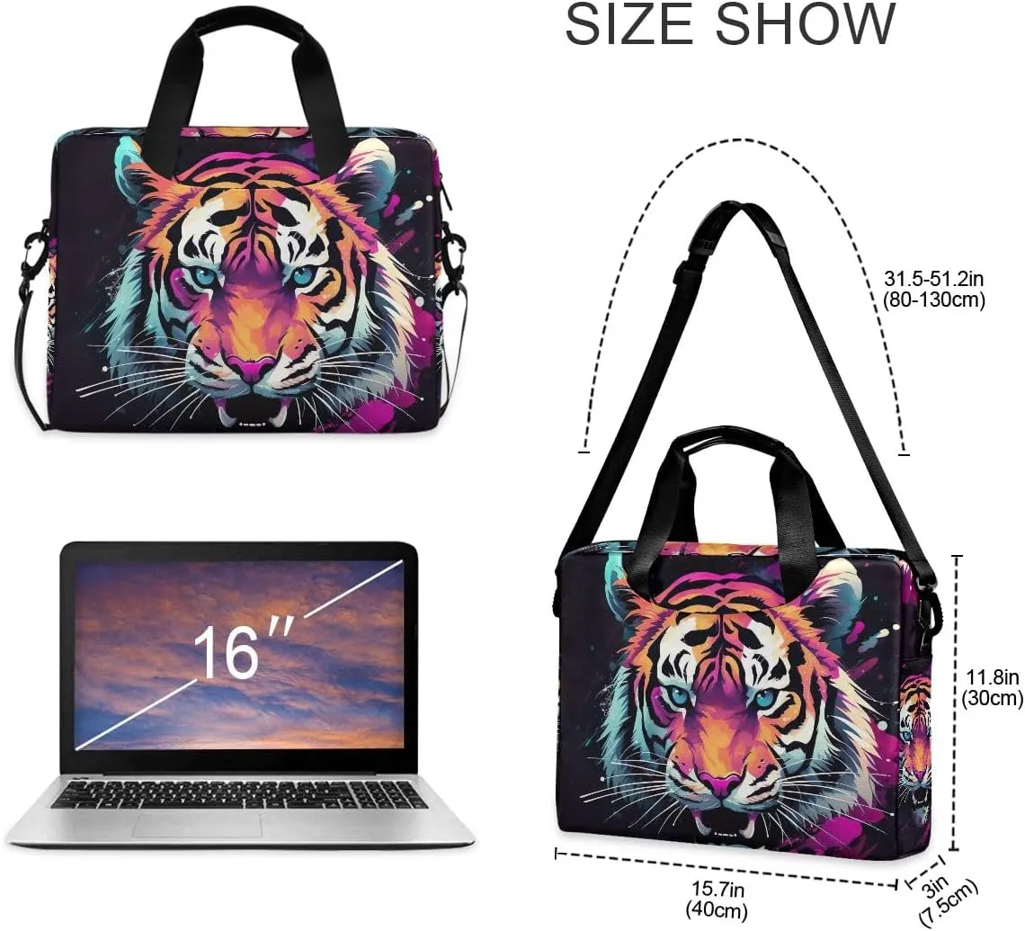 Sugar Skull Wearing Floral Hat Laptop Bag 15.6 Inch Laptop Case Slim Computer Bag Briefcase Work Travel