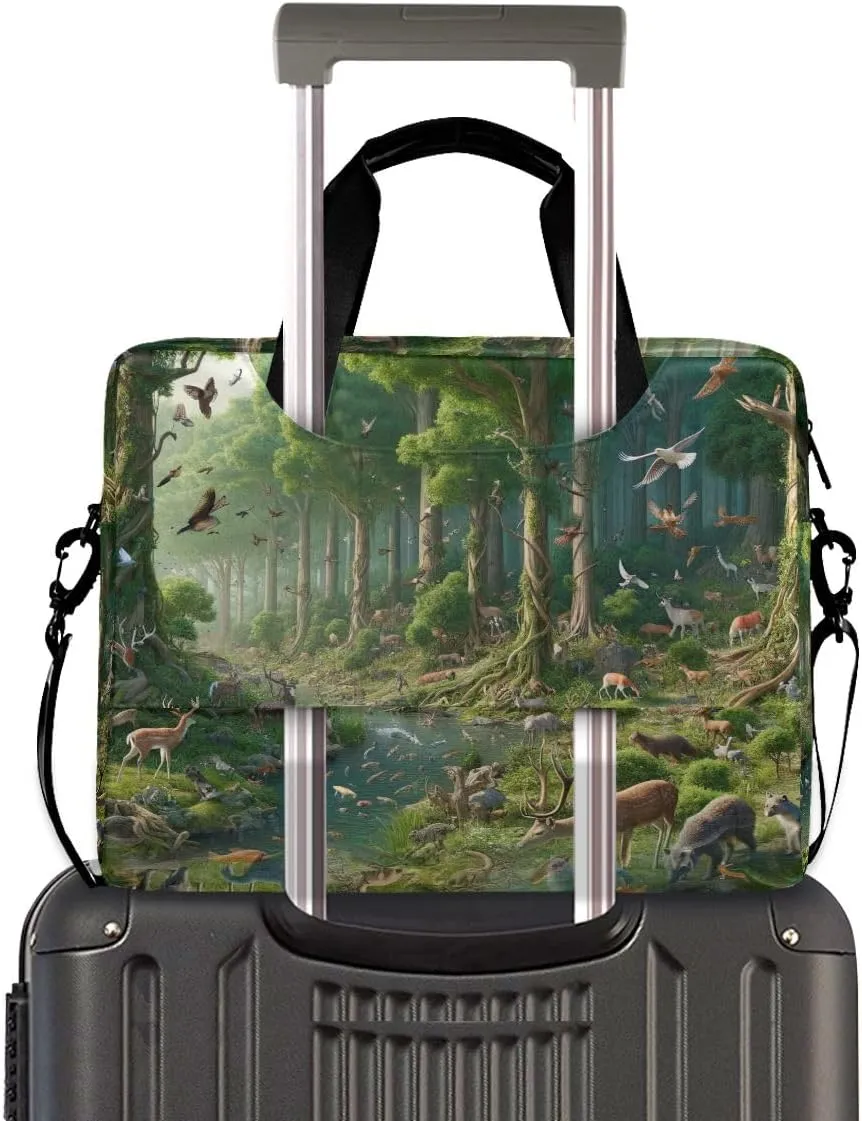 Sugar Skull Wearing Floral Hat Laptop Bag 15.6 Inch Laptop Case Slim Computer Bag Briefcase Work Travel
