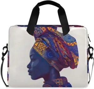 Sugar Skull Wearing Floral Hat Laptop Bag 15.6 Inch Laptop Case Slim Computer Bag Briefcase Work Travel