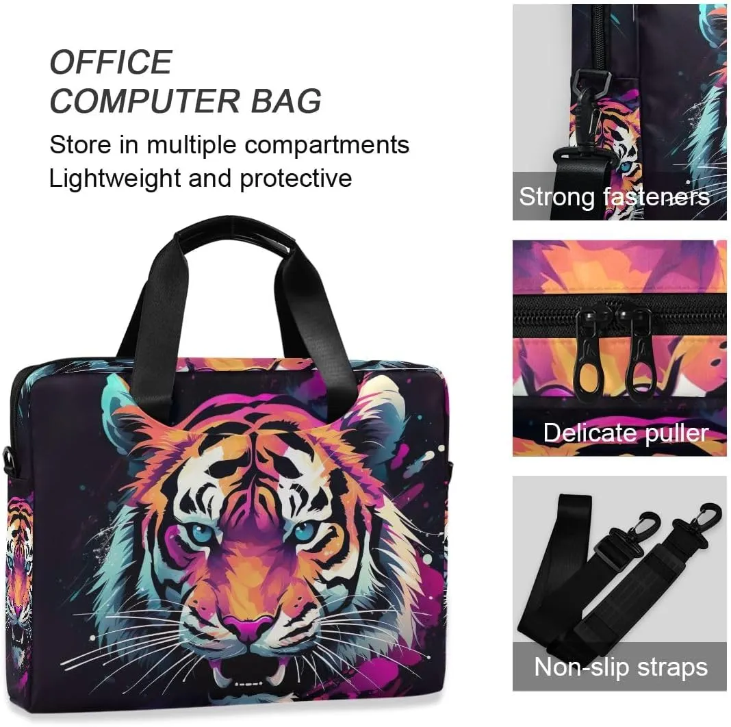 Sugar Skull Wearing Floral Hat Laptop Bag 15.6 Inch Laptop Case Slim Computer Bag Briefcase Work Travel