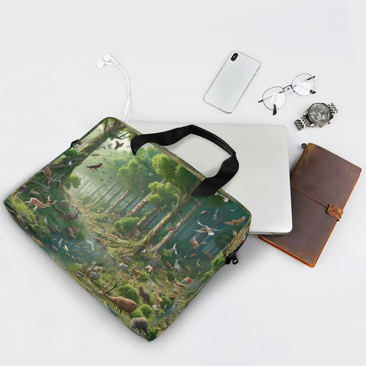 Sugar Skull Wearing Floral Hat Laptop Bag 15.6 Inch Laptop Case Slim Computer Bag Briefcase Work Travel