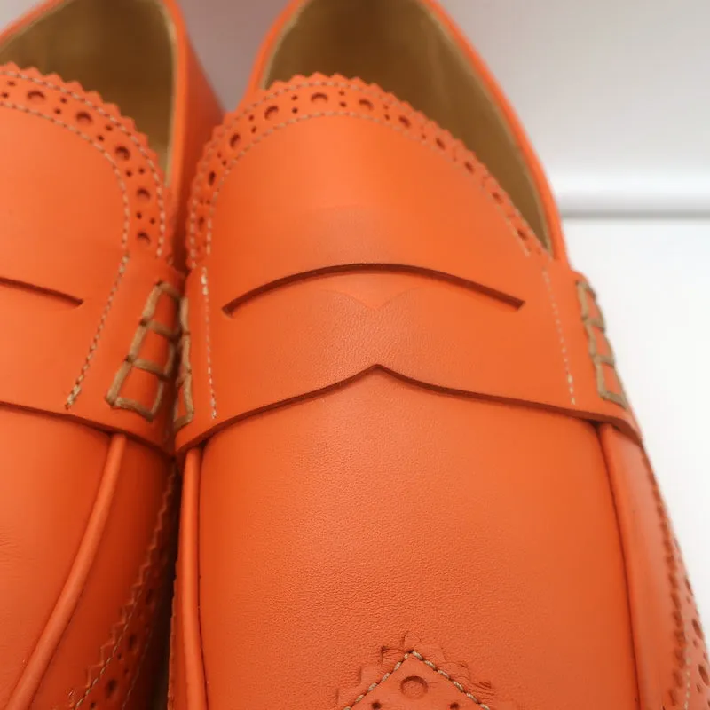 The Office of Angela Scott Ms. Charlotte Penny Loafers Orange Size 40 NEW