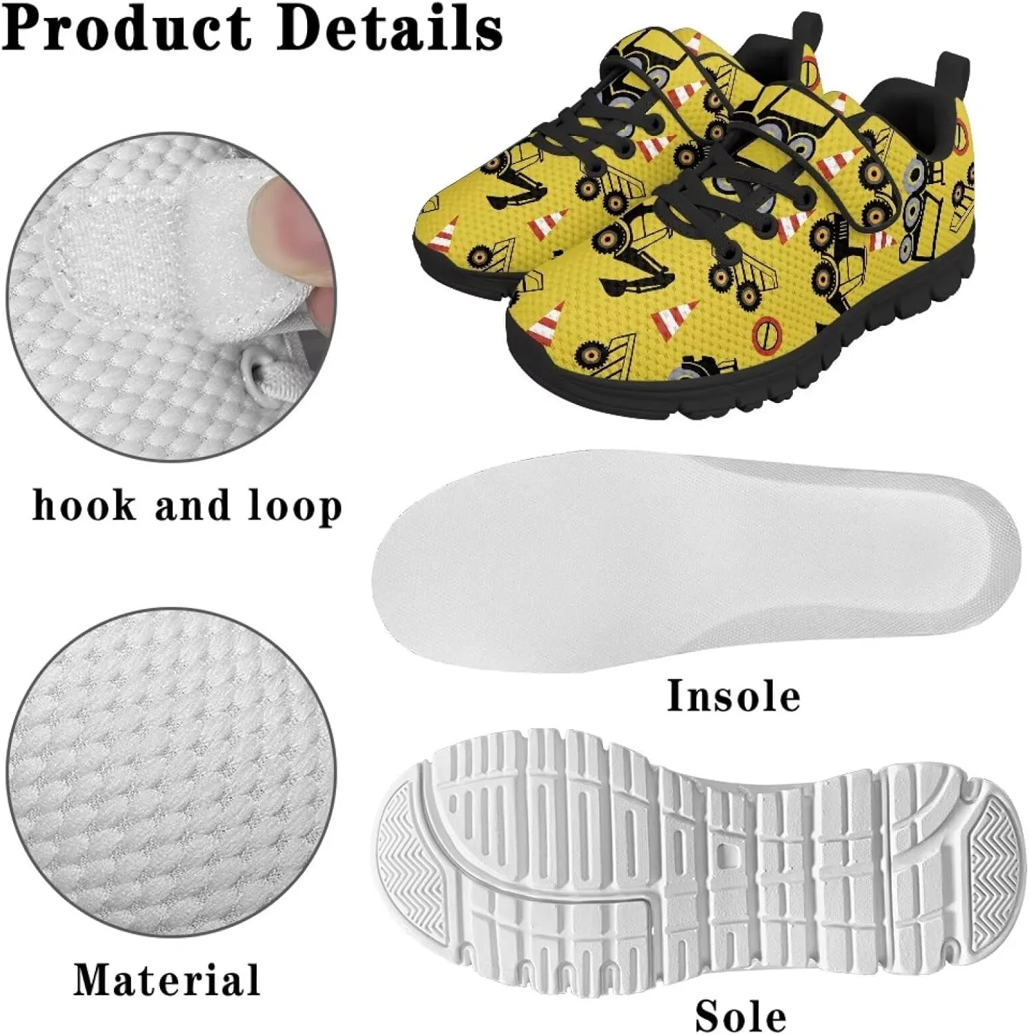 Toddler Boys Girls Athletic Shoes Single Buckle Running Shoes Elastic Shock Absorption Sneakers for Volleyball US 11-15 Black Sole