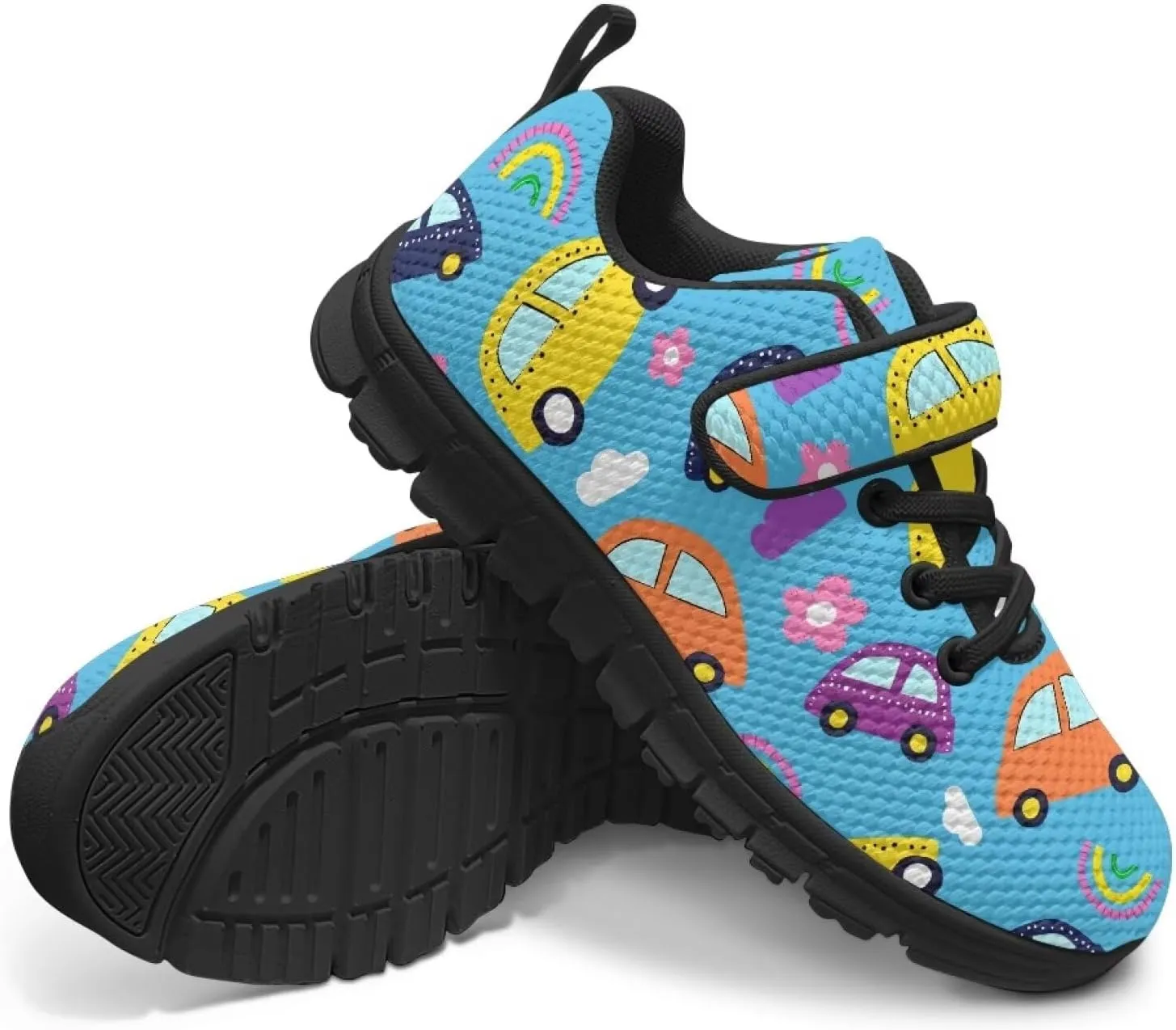 Toddler Boys Girls Athletic Shoes Single Buckle Running Shoes Elastic Shock Absorption Sneakers for Volleyball US 11-15 Black Sole