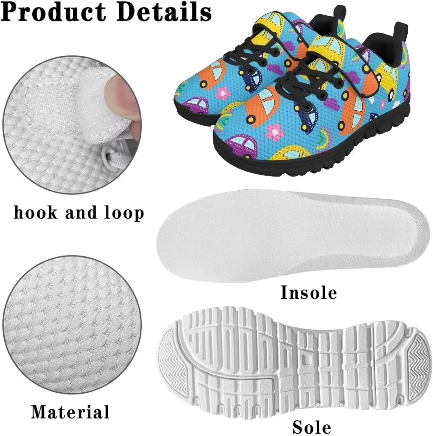 Toddler Boys Girls Athletic Shoes Single Buckle Running Shoes Elastic Shock Absorption Sneakers for Volleyball US 11-15 Black Sole