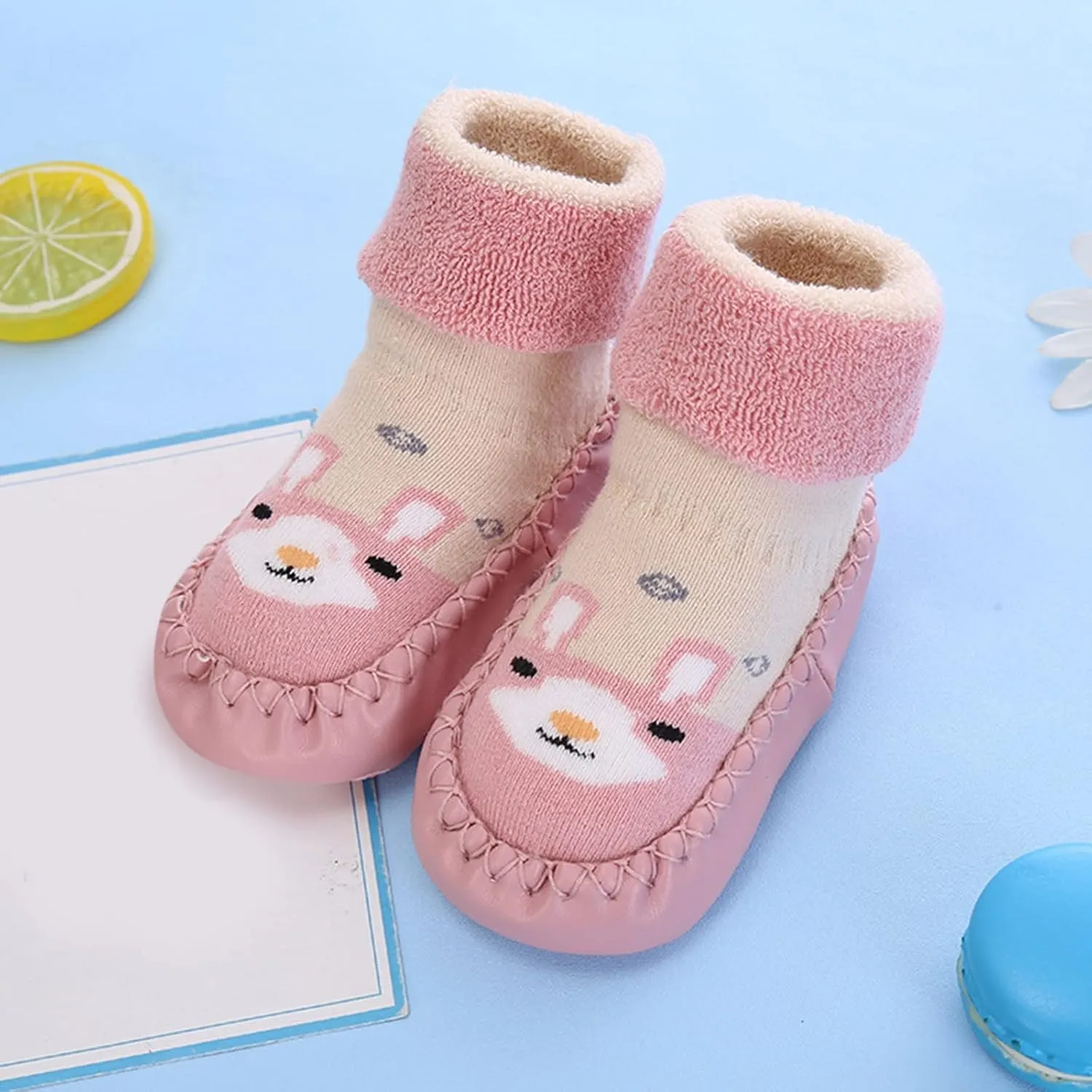 Toddler Girl Shoes,Autumn Winter Baby Shoes Cute Rabbit Bear Cartoon Children Cotton Warm Soft Non Slip Floor Boots