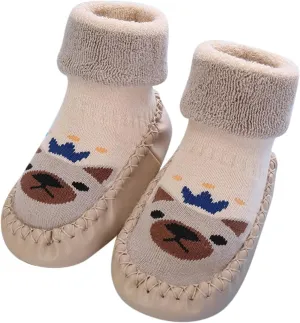 Toddler Girl Shoes,Autumn Winter Baby Shoes Cute Rabbit Bear Cartoon Children Cotton Warm Soft Non Slip Floor Boots