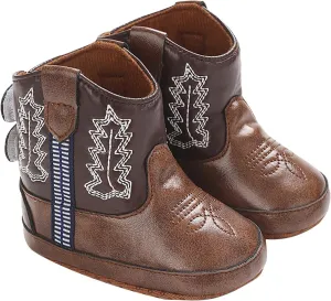 Toddler Infant Leather Soft Sole Cowboy Boots for Baby Boys Girls Newborn Prewalker Non Slip Shoes with Embroidery