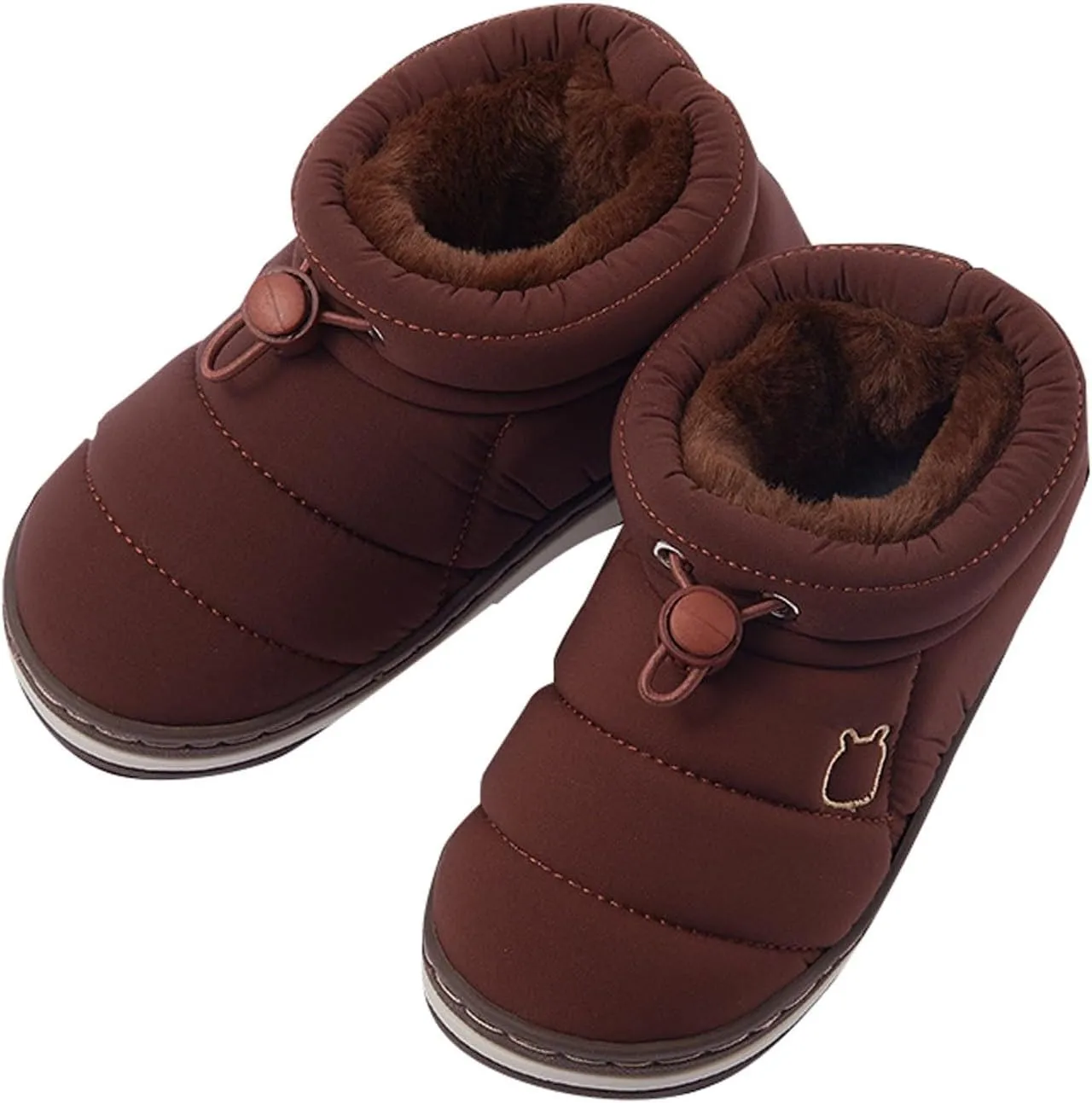 Toddler Kids Warm House Boots Water Proof Slippers for Boys Girls Fuzzy ?????? Lined Comfy Platform Indoor Shoes