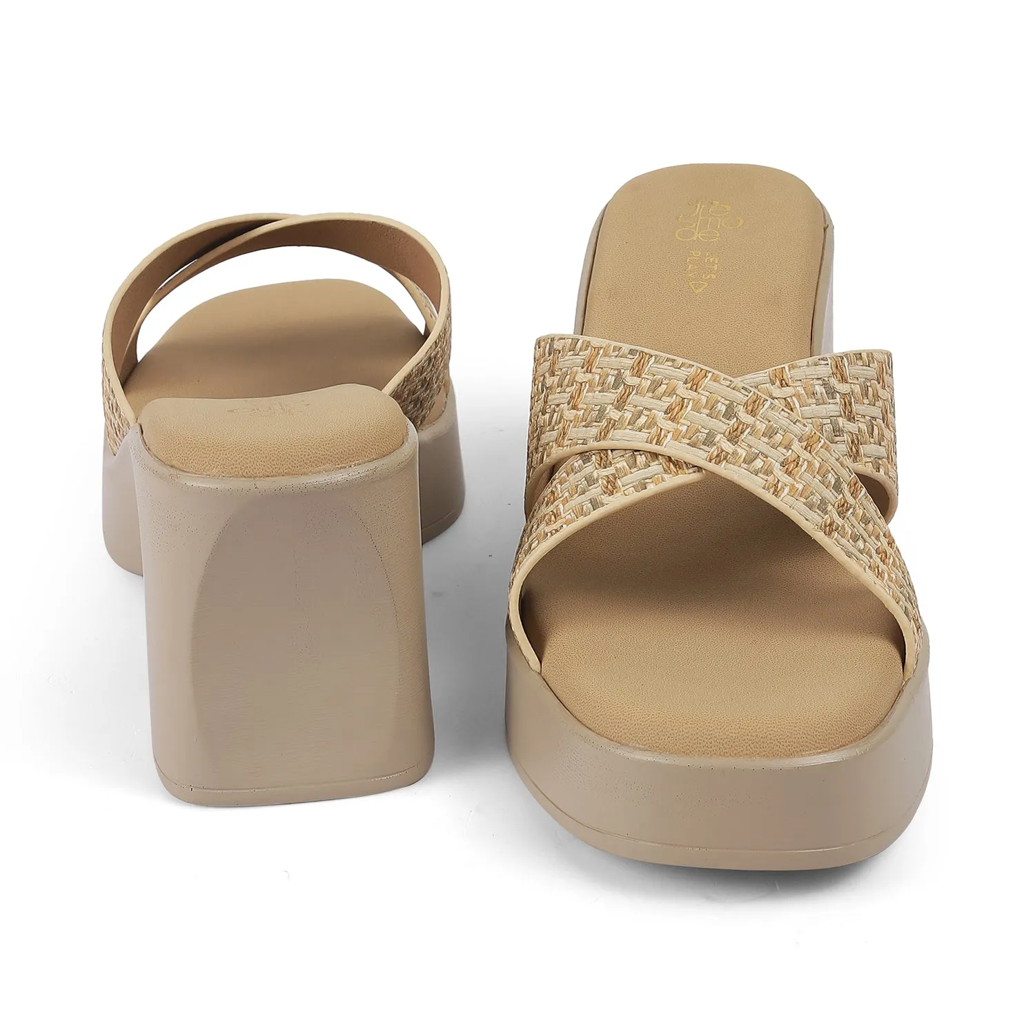 Tresmode Morio Beige Women's Dress Heel Sandals