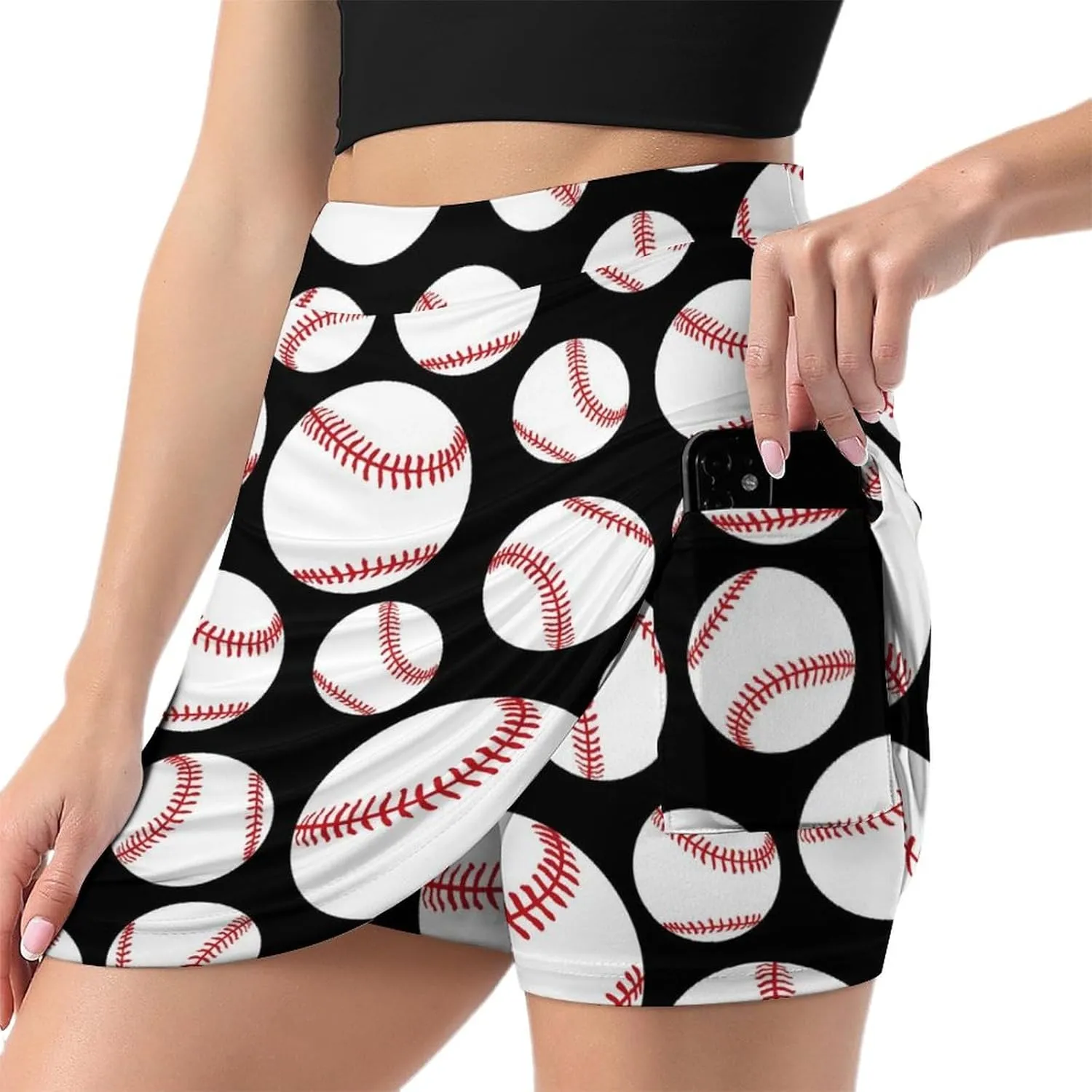 Trouser Skirt,Women's Versatile Stretch Casual Mini Skirt Light Proof