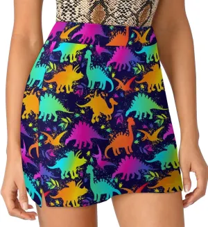 Trouser Skirt,Women's Versatile Stretch Casual Mini Skirt Light Proof