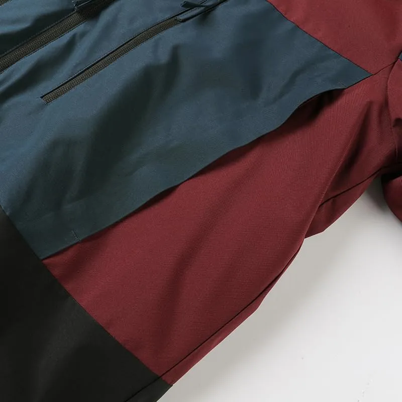 Unisex Hooded Windbreaker, Waterproof Lightweight Jacket, Patchwork Color, Casual