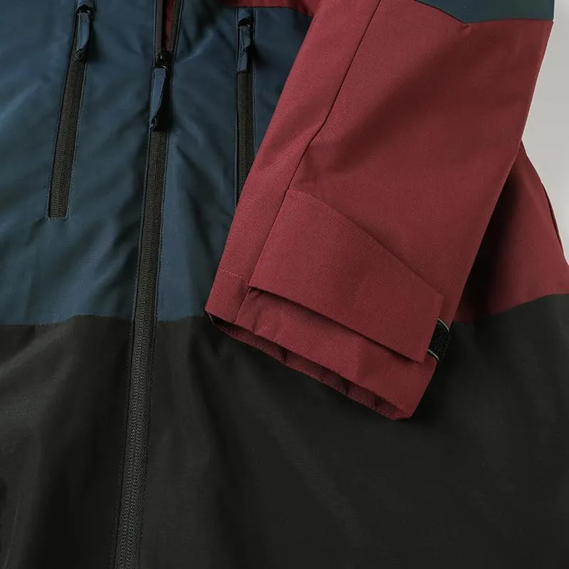 Unisex Hooded Windbreaker, Waterproof Lightweight Jacket, Patchwork Color, Casual