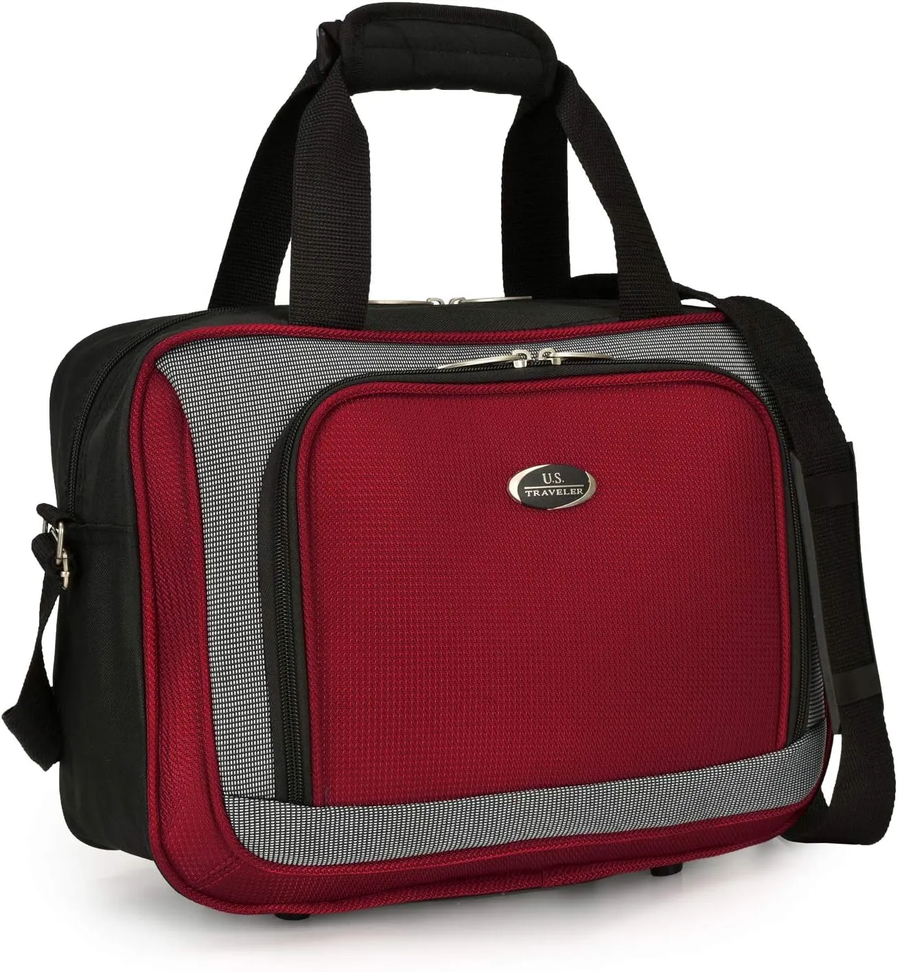 U.S. Traveler New Yorker Lightweight Softside Expandable Travel Rolling Luggage, Deep Red, 4-Piece Set (15/21/25/29)