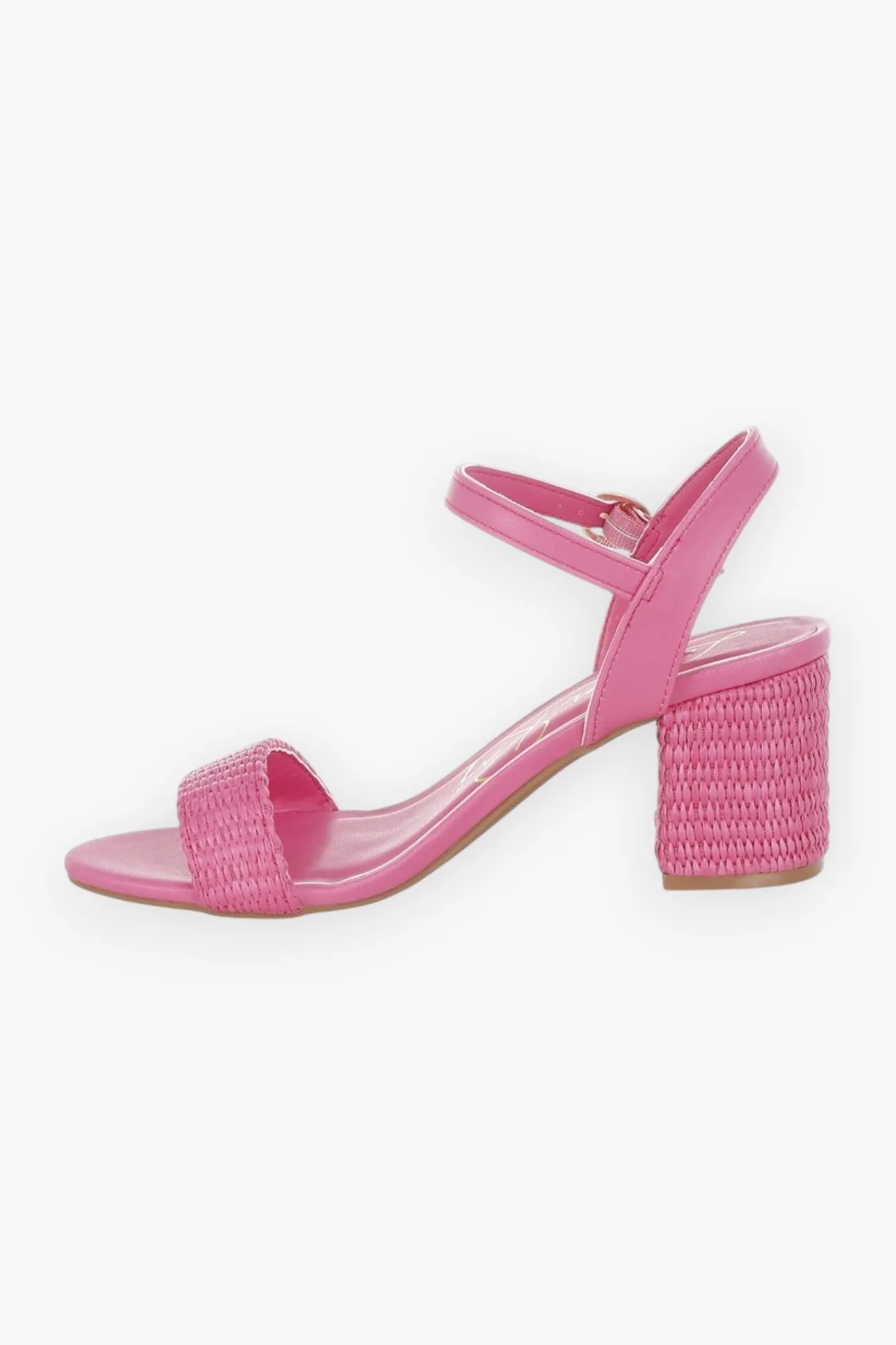 Vibrant Raffia Block Heel Sandals