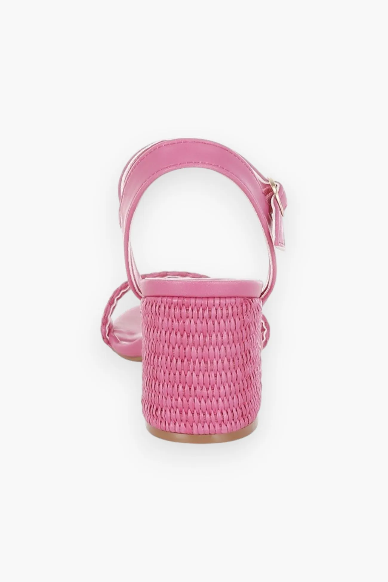 Vibrant Raffia Block Heel Sandals