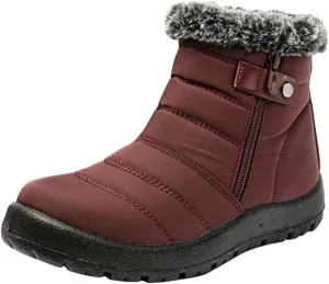 Wide Calf Snow Boots for Women Plus Size Ankle Snow Boots Womens 8.5 Waterproof Black Winter Work Boots for Woman Womens Brown Winter Boots Size 11 Winter Boot for Women Lightweight