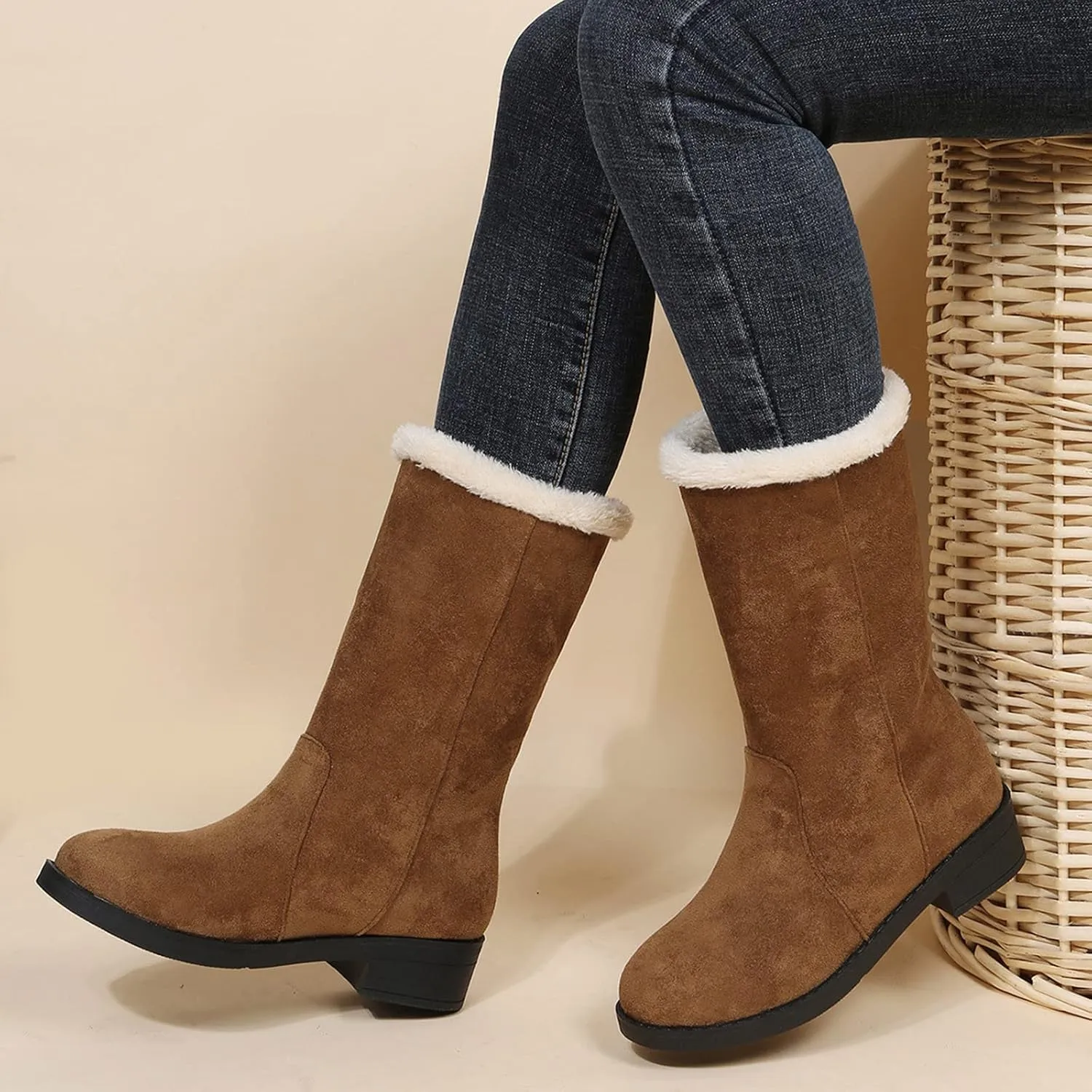 Winter Ankle Boots for Women Waterproof Snow Wide Width Snow Boot Women Warm Winter Boots Women Short Winter Boots Womens Size 8.5 Botas De Invierno Para Mujer Con Peluche
