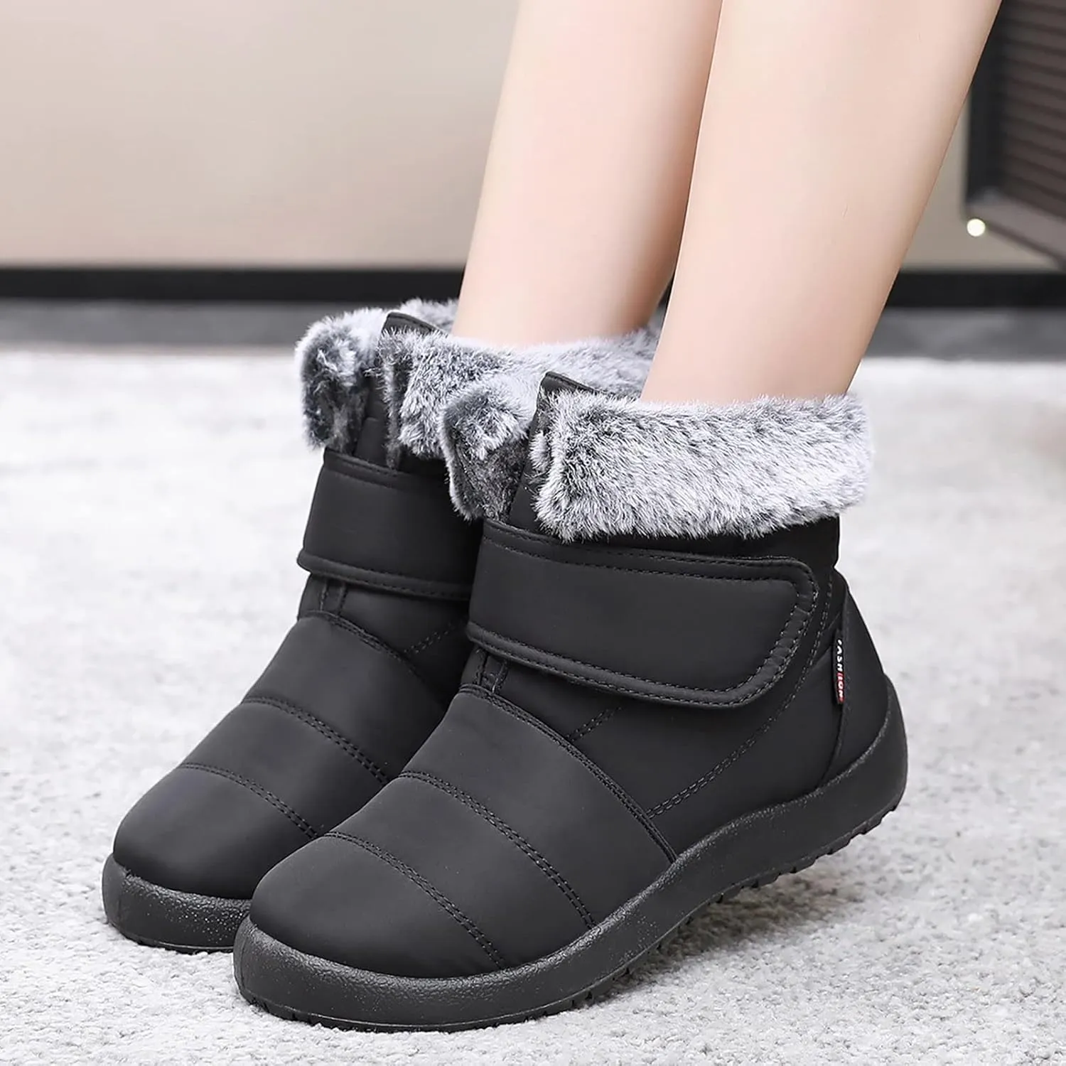Winter Boots for Women Waterproof Snow 11 Wide Womens Winter Boots Waterproof Insulated Womens Slip on Winter Boots Wide Boots for Snowboard Botas Largas De Invierno Para Mujer Con TacN
