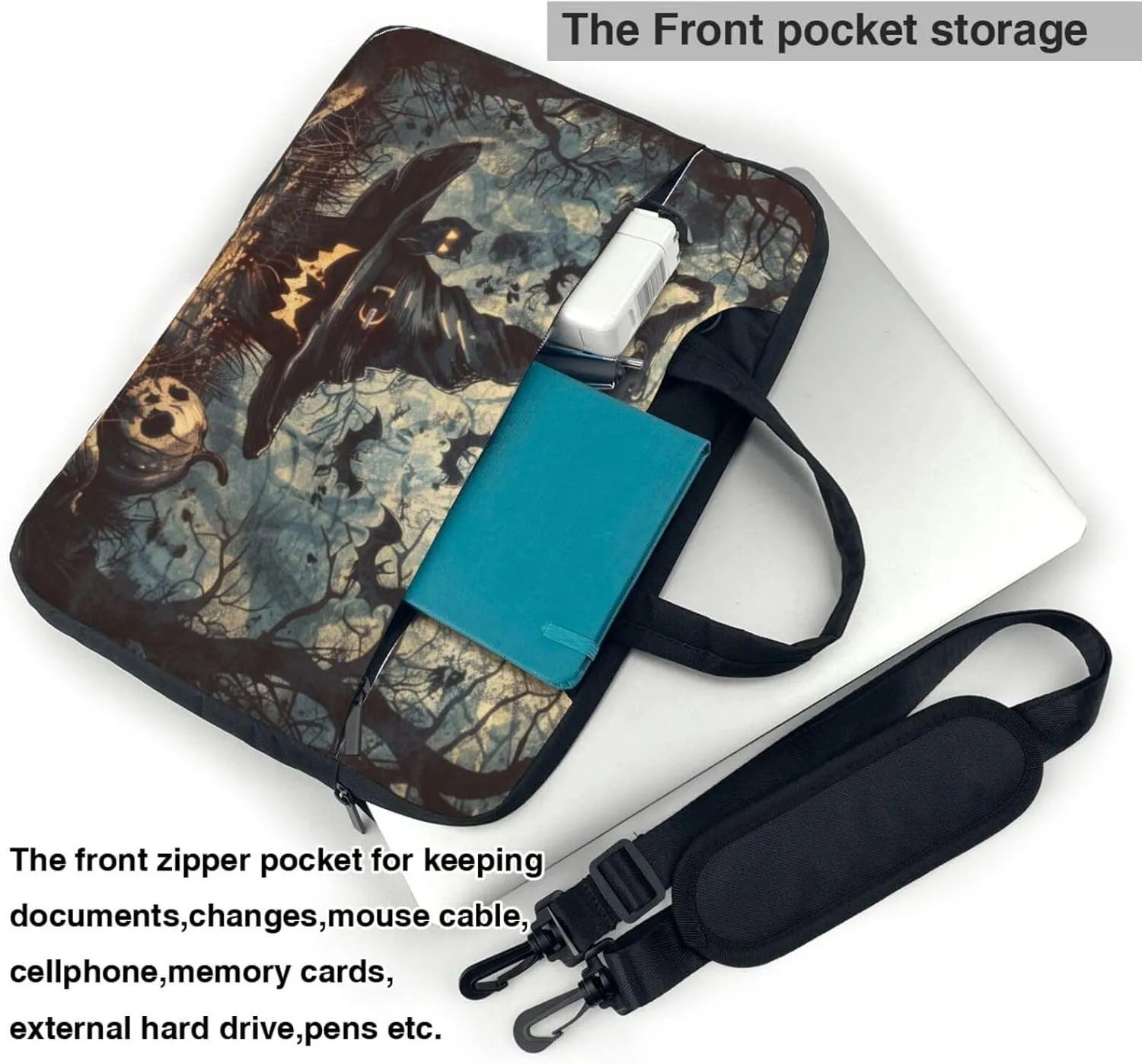 Witch Hat Laptop Tote Bag Printed Travel Business Computer Bag Work Bag for Men Women