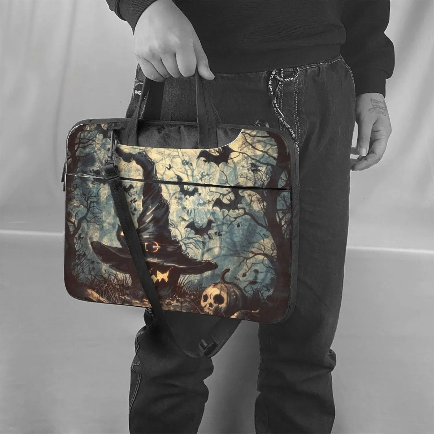 Witch Hat Laptop Tote Bag Printed Travel Business Computer Bag Work Bag for Men Women