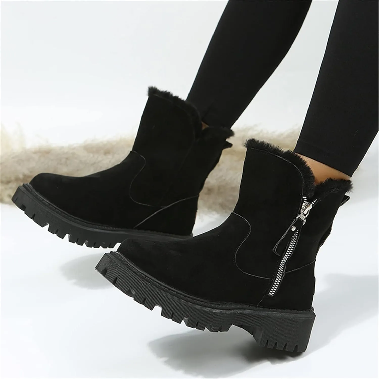Women Snow Boots Waterproof Tall Womens Extra Wide Width Winter Boots Womens Wide Snow Boots Wide Width Women's Black Brown Tan Grey Winter Snow Boots Botas Para Trabajo En La Nieve