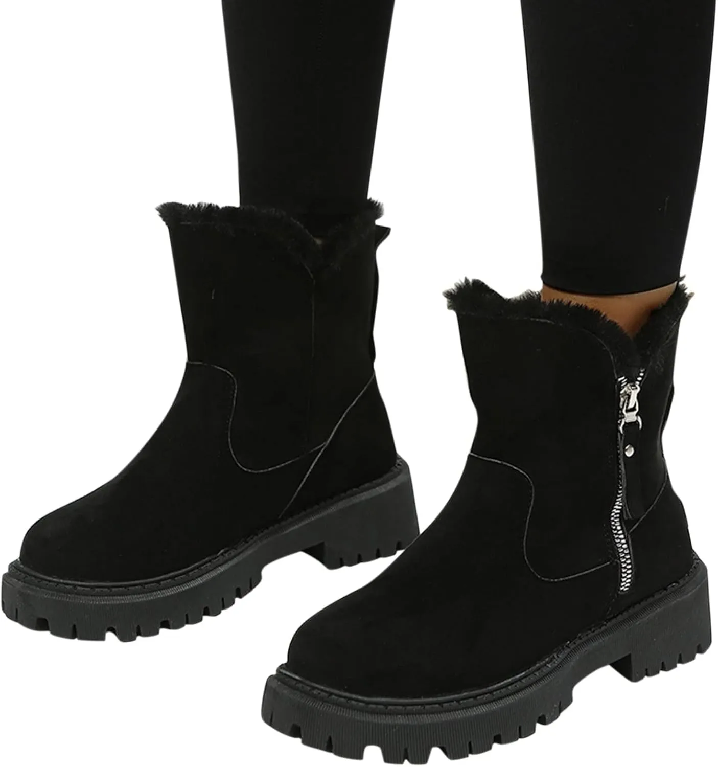 Women Snow Boots Waterproof Tall Womens Extra Wide Width Winter Boots Womens Wide Snow Boots Wide Width Women's Black Brown Tan Grey Winter Snow Boots Botas Para Trabajo En La Nieve