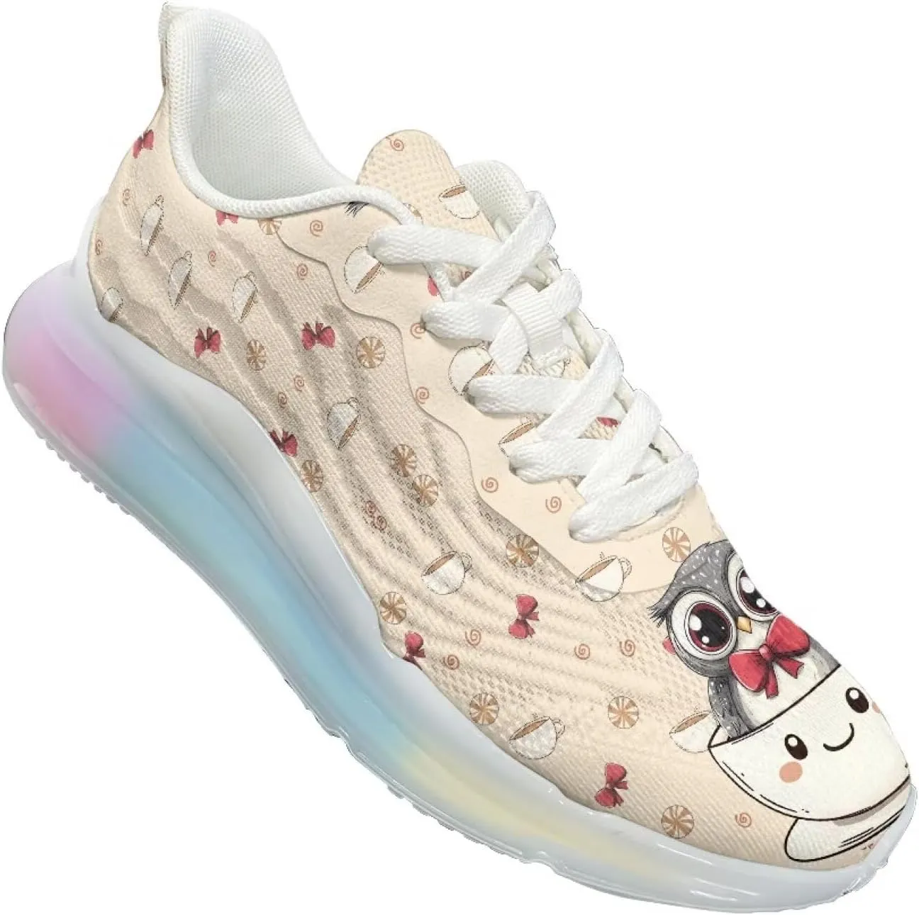 Womens Air Cushion Running Shoes Animal Print Sports Shoes Non Slip Breathable Athletic Tennis Gym Sneakers US 6-11