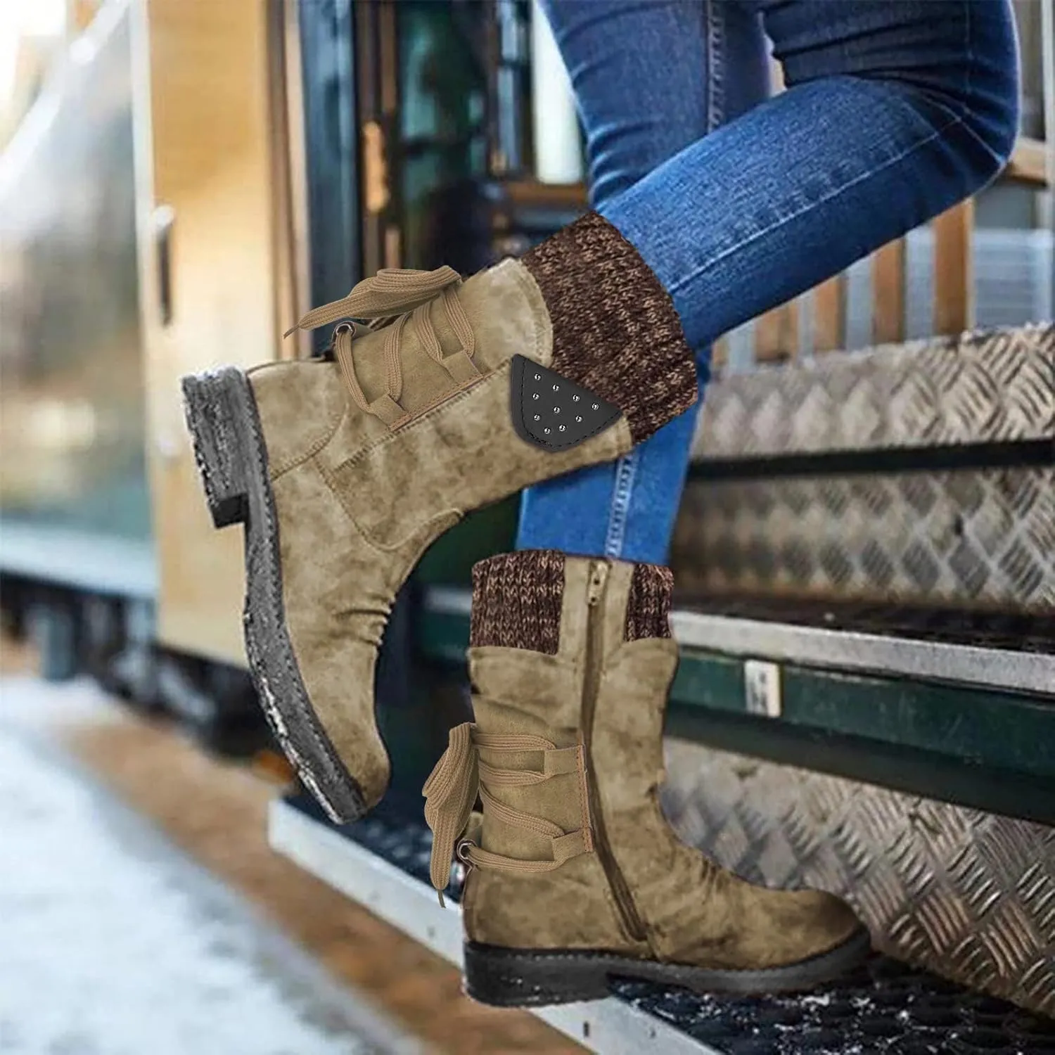 Womens Brown Snow Boots Size 11 Womens Winter Boots Size 12 Wide Width Winter Shoes for Women Waterproof Snow 8.5 Wide Width Womens Winter Boots Botas Negras De Invierno De Mujer