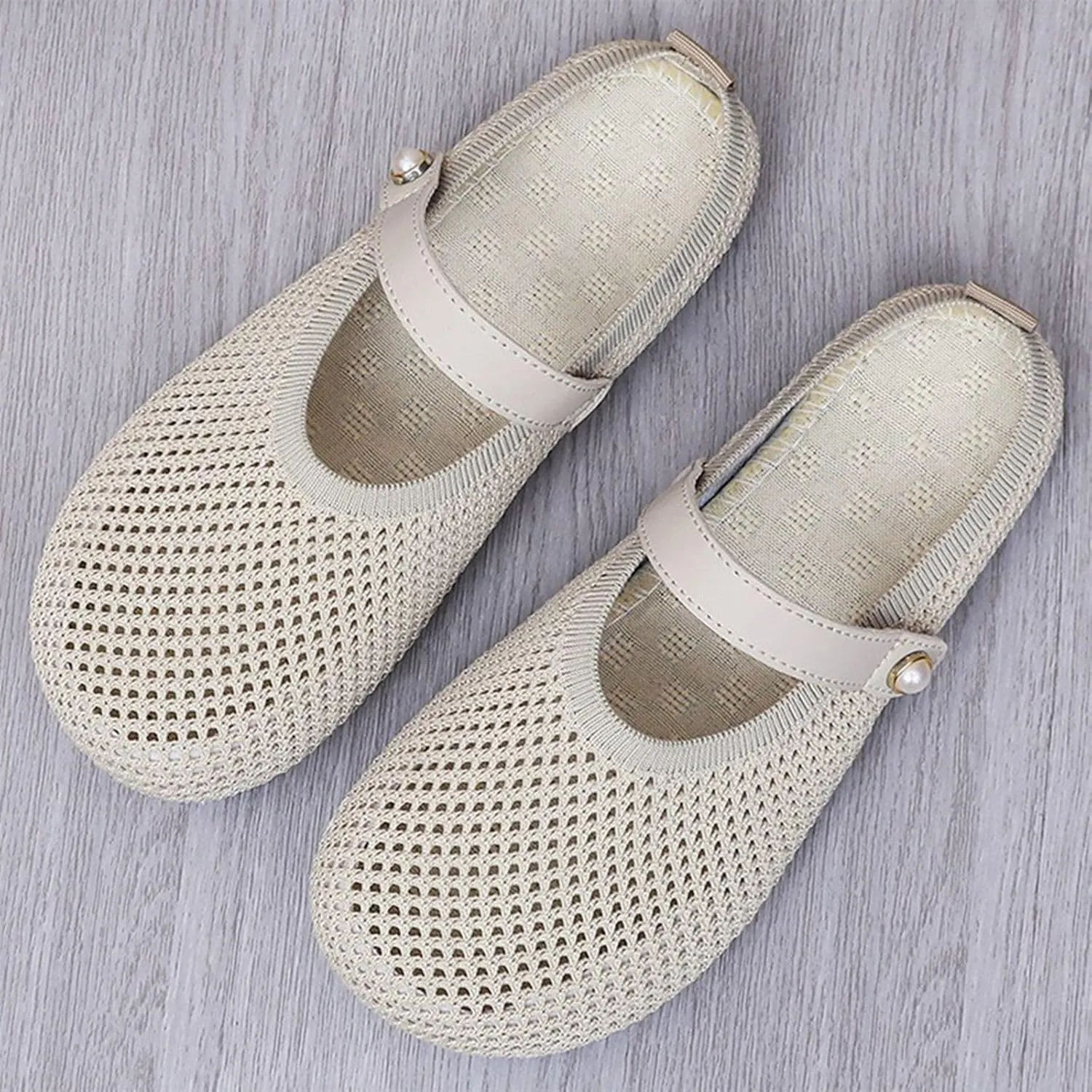 Women's Casual Slip On Sandals Flat Comfortable Beach Shoes Pure Color One Strap Slide Slippers for Spring Summer