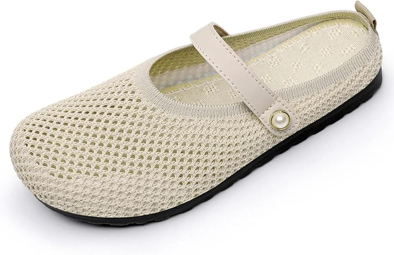 Women's Casual Slip On Sandals Flat Comfortable Beach Shoes Pure Color One Strap Slide Slippers for Spring Summer