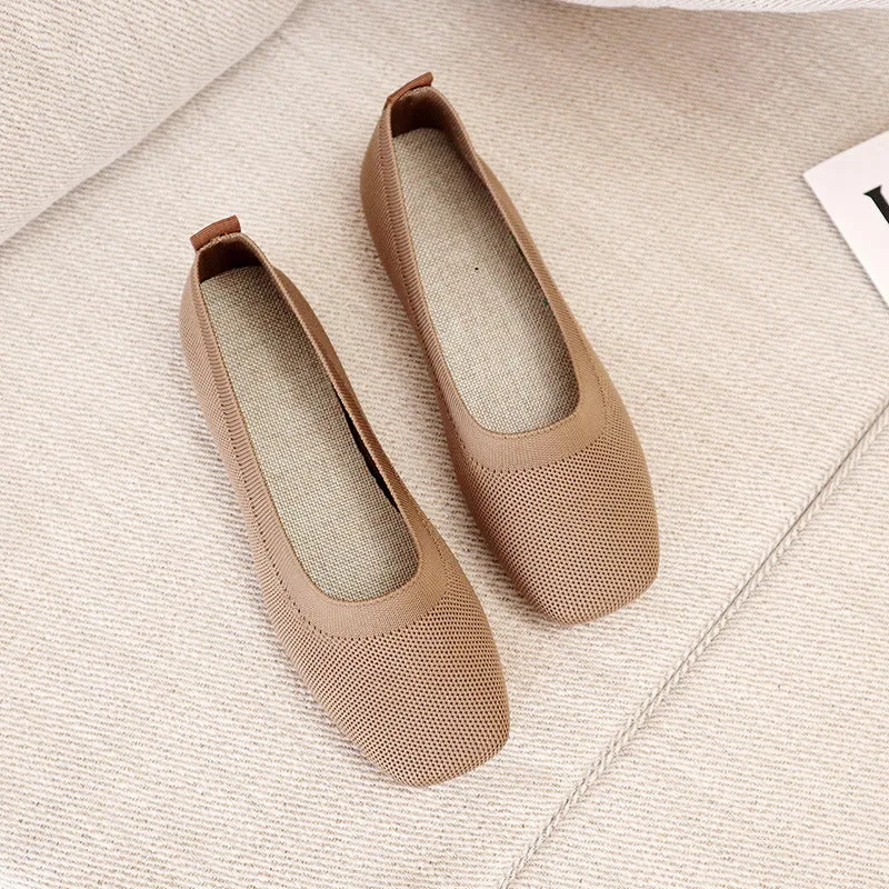 Women's Fashion Knitted Flat Casual Shoes