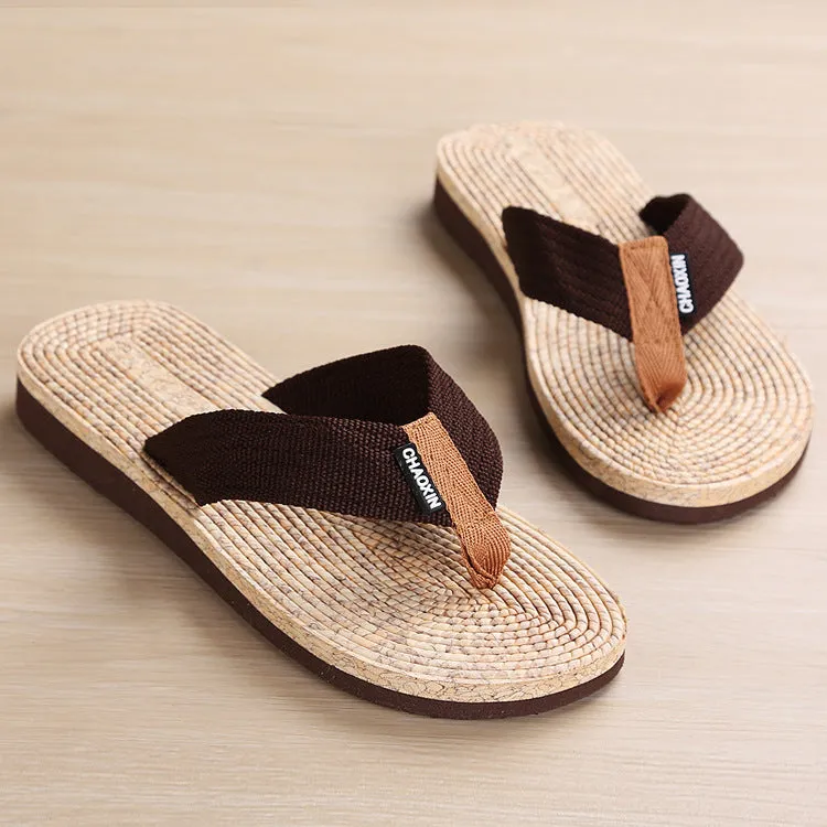 Women’s Non-Slip Wood Grain Flip-Flops in 2 Colors