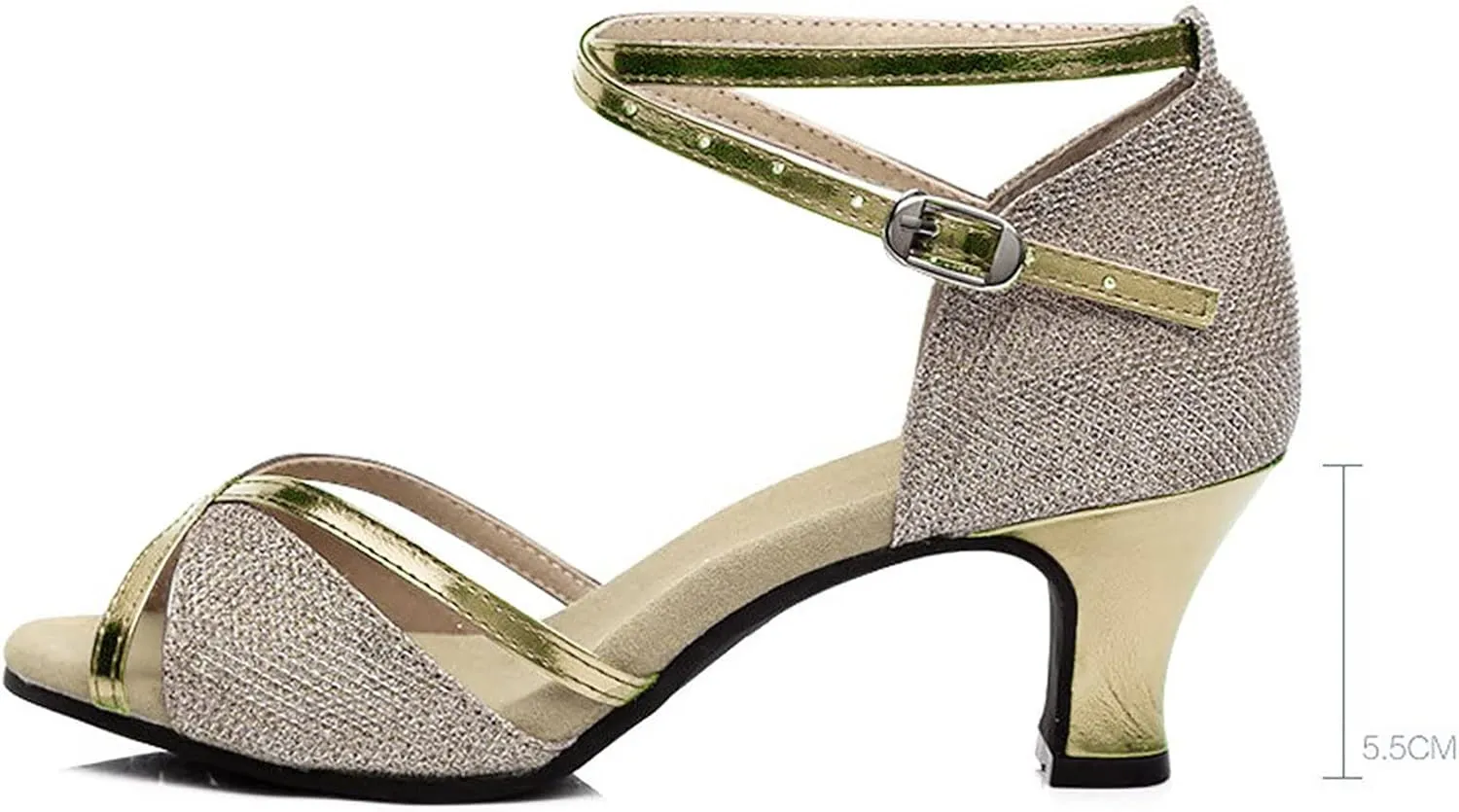 Womens Sandle Women's Prom Dance Square Latin Ballroom Shoes Dance Shoes Women's Middle Heels Sandals Women