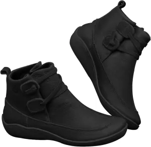 Womens Snow Boots Ankle Cowboy Booties Wide Width Womens Low Boots Ankle Steel Toe Shoes for Women Lightweight Breathable Pointed Toe Mid Heel Slip On