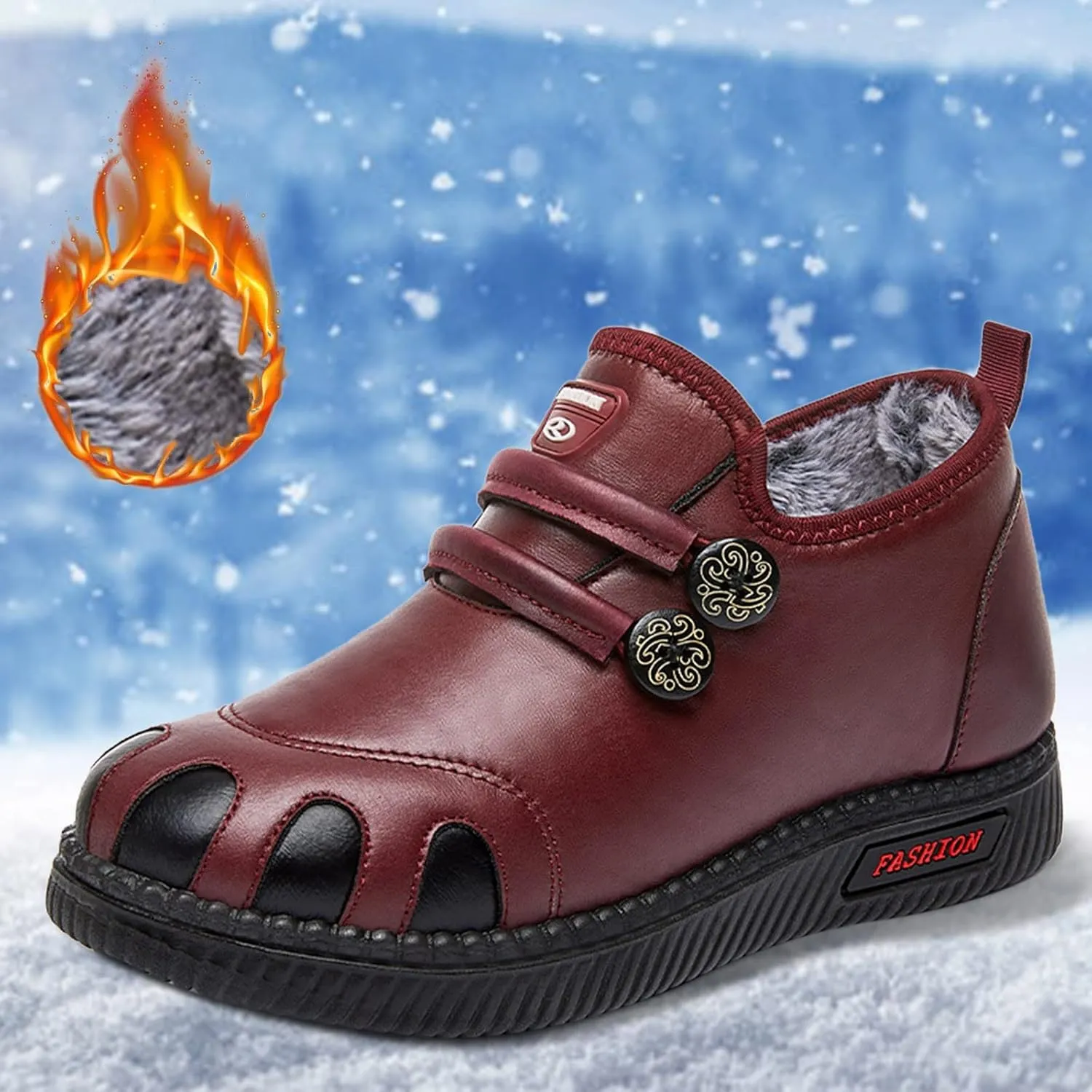Womens Snow Boots Waterproof Insulated Size 11 Women Snow Booties Womens Snow Boots Wide Womens Warm Fur Lined Winter Snow Boots Waterproof Botas De Invierno Para Mujer Contra El Agua