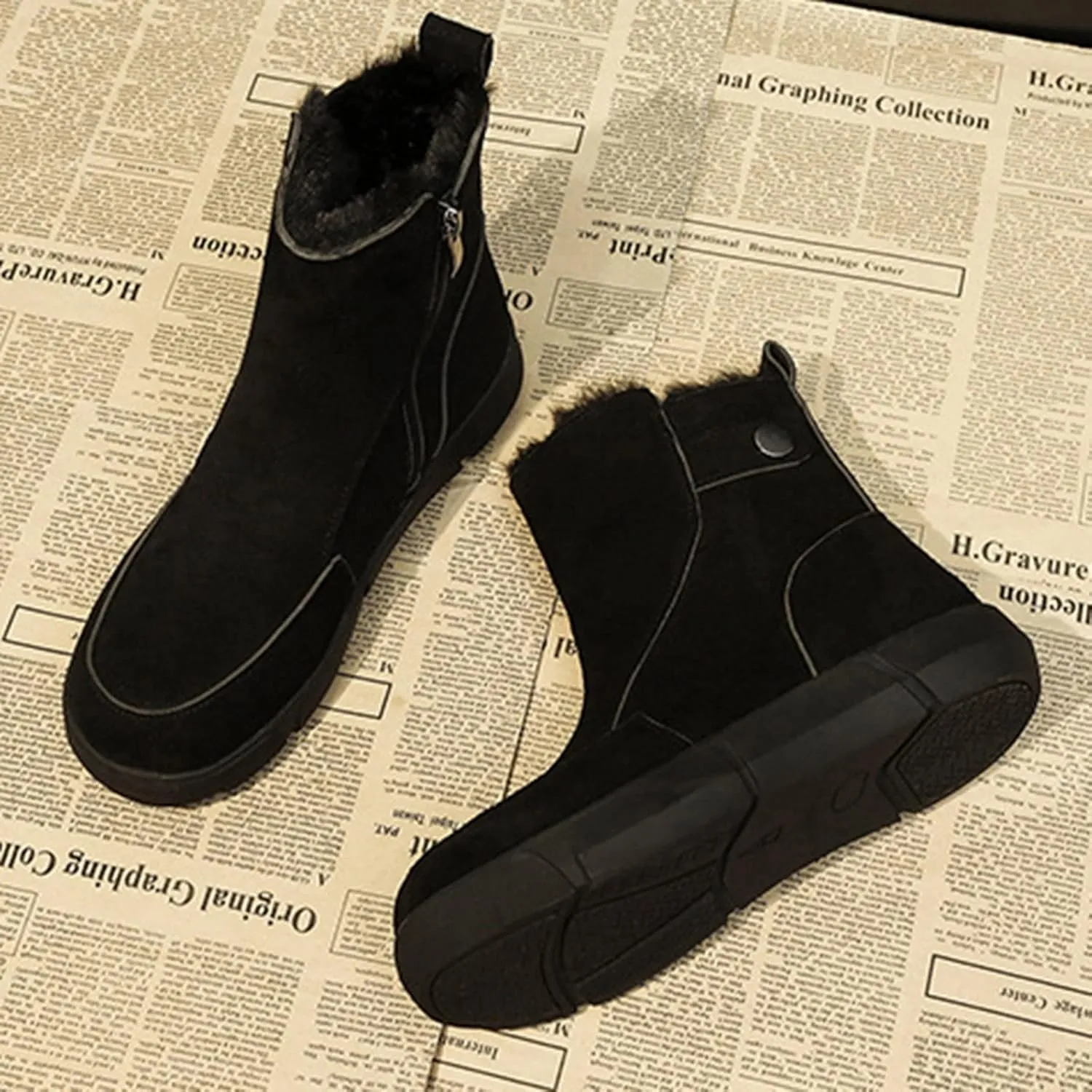Womens Snow Boots Waterproof Warm Fur Lined Winter Hiking Boot Womens Boots Winter Ankle Winter Boots Womens Snow Boots Waterproof Calf Botas De Nieve Para Mujer Sin Cordones