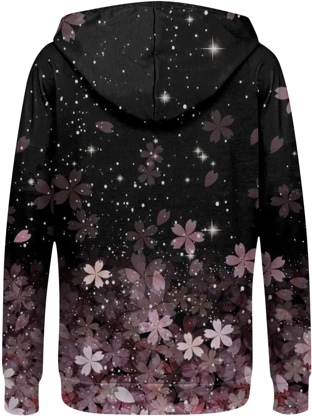 Women's Trendy Floral Printing Jacket Zip Up Hoodies Lightweight Long Sleeve Coat Fall Fashion Outfits with Pockets