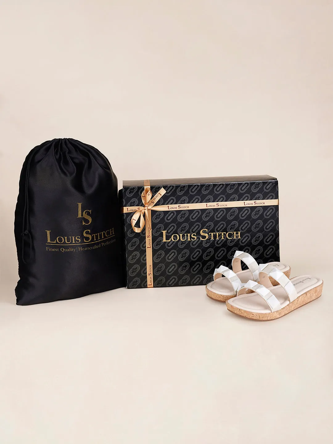Women's Two Strap Diamond Stone White Lightweight Sandals
