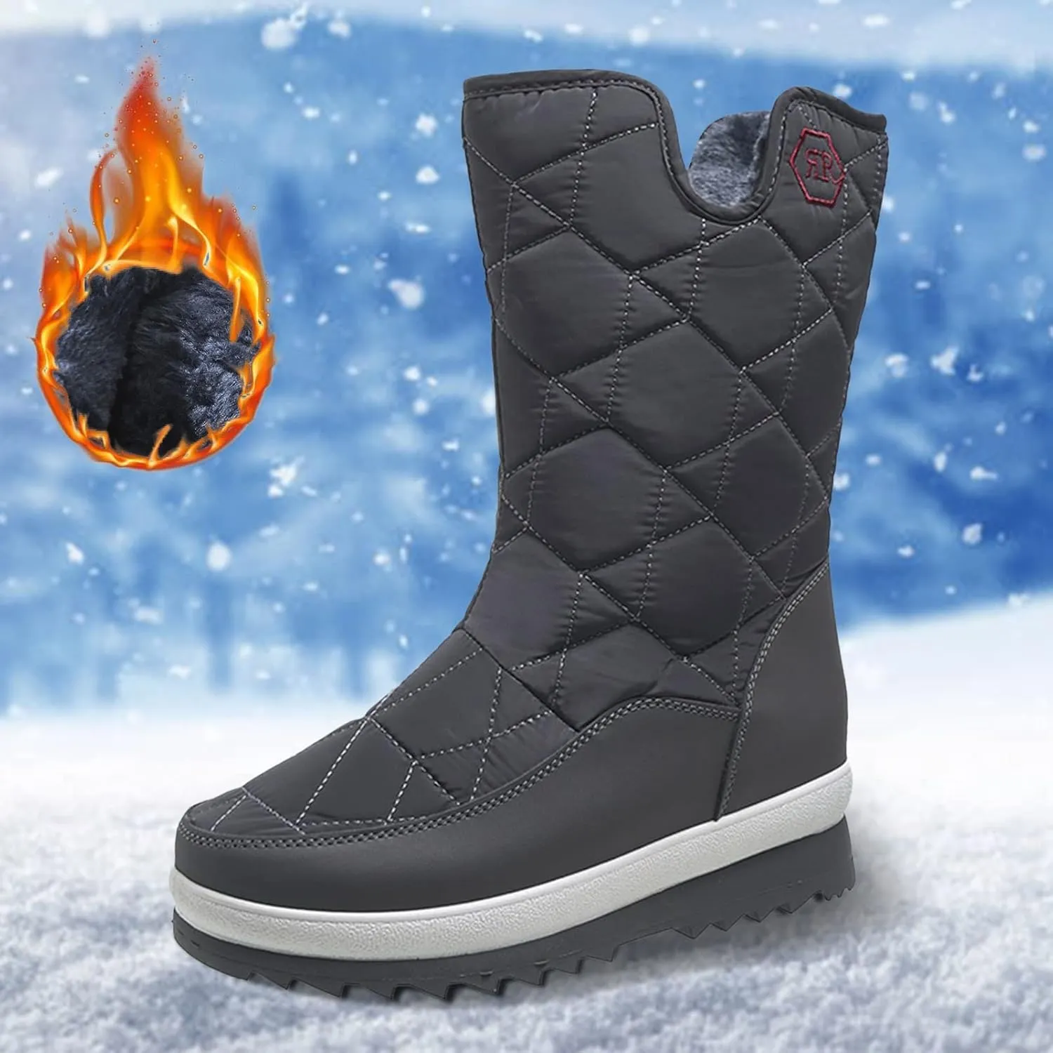 Womens Winter Snow Boots Size 11 Winter Snow Boots for Women Fur Lined Warm Ankle Booties Winter Woman Boots Woman Wide Calf Winter Boots Botas Para Nieve De Mujer
