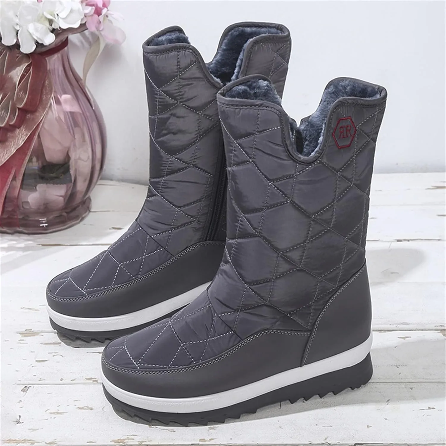 Womens Winter Snow Boots Size 11 Winter Snow Boots for Women Fur Lined Warm Ankle Booties Winter Woman Boots Woman Wide Calf Winter Boots Botas Para Nieve De Mujer