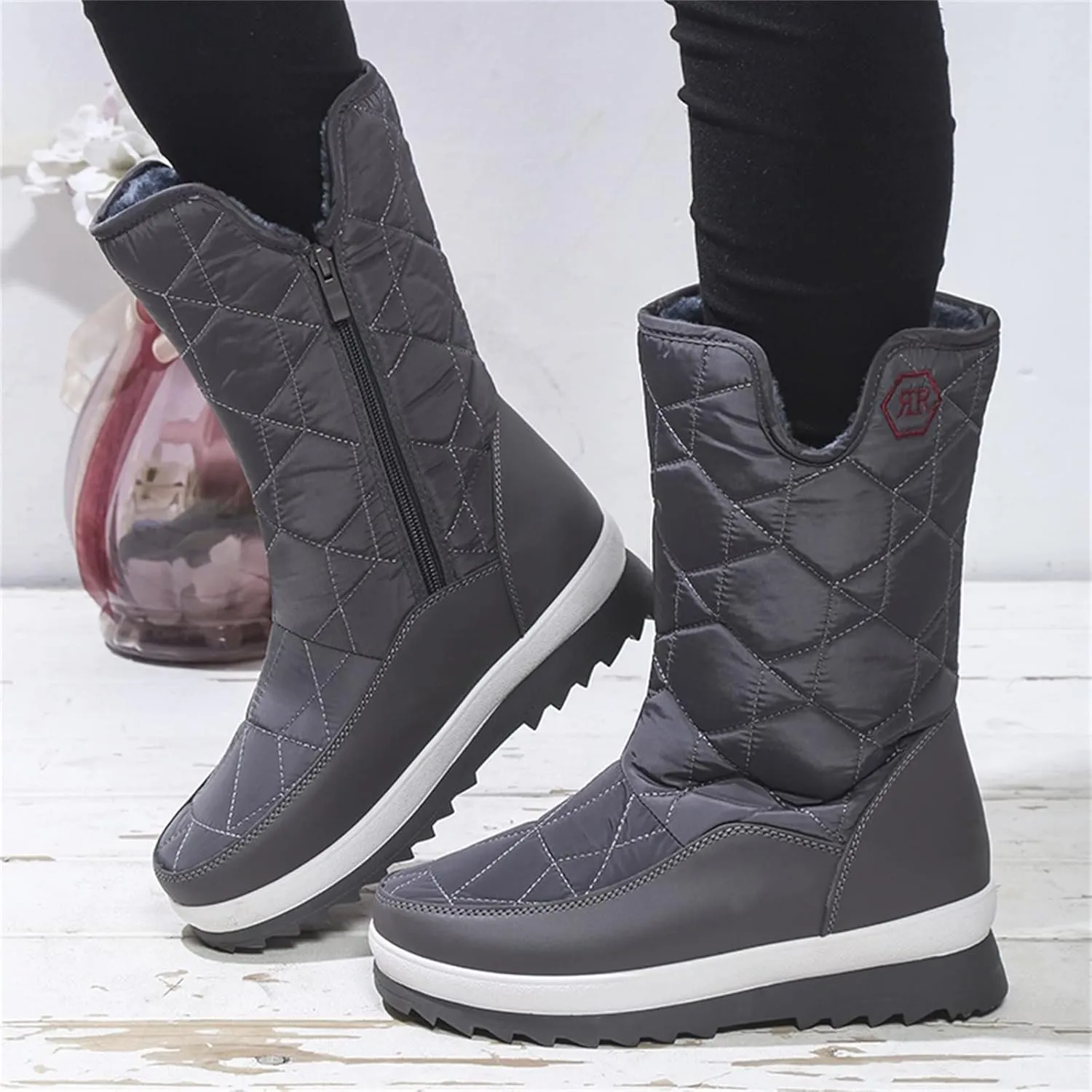 Womens Winter Snow Boots Size 11 Winter Snow Boots for Women Fur Lined Warm Ankle Booties Winter Woman Boots Woman Wide Calf Winter Boots Botas Para Nieve De Mujer