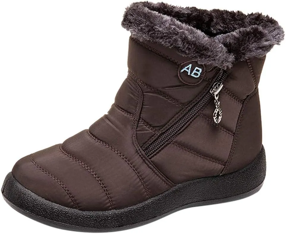 Womens Winter Snow Boots Waterproof Black Ankle Snow Boots for Women Snow Boots Womens Slip on Womens Tall Rubber Boots Waterproof Womens Winter Ankle Boots Wide