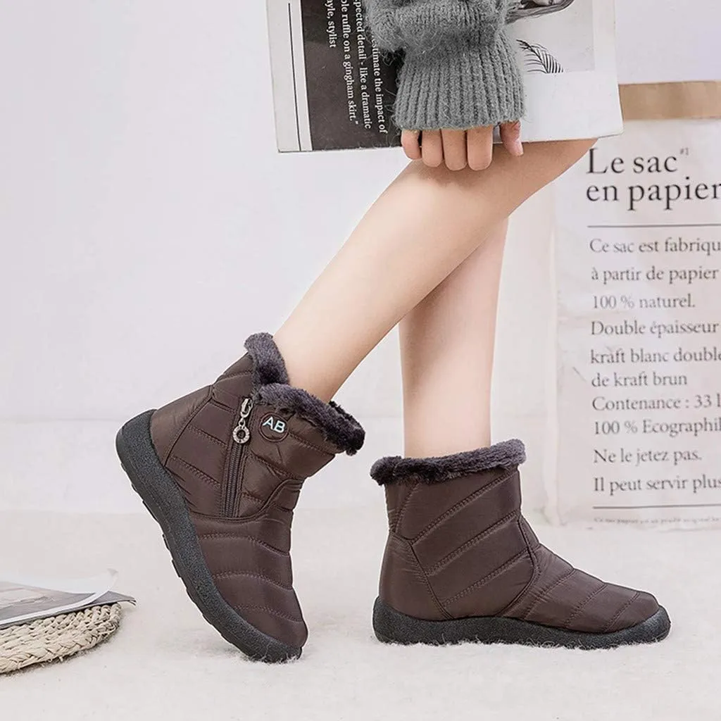 Womens Winter Snow Boots Waterproof Black Ankle Snow Boots for Women Snow Boots Womens Slip on Womens Tall Rubber Boots Waterproof Womens Winter Ankle Boots Wide