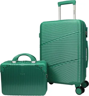 World Traveler Highways 2-Piece Hardside Carry-On Spinner Luggage Set, Green, One_Size