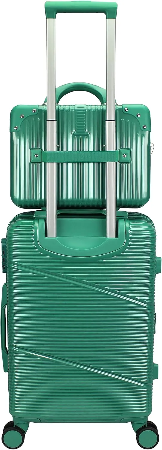 World Traveler Highways 2-Piece Hardside Carry-On Spinner Luggage Set, Green, One_Size