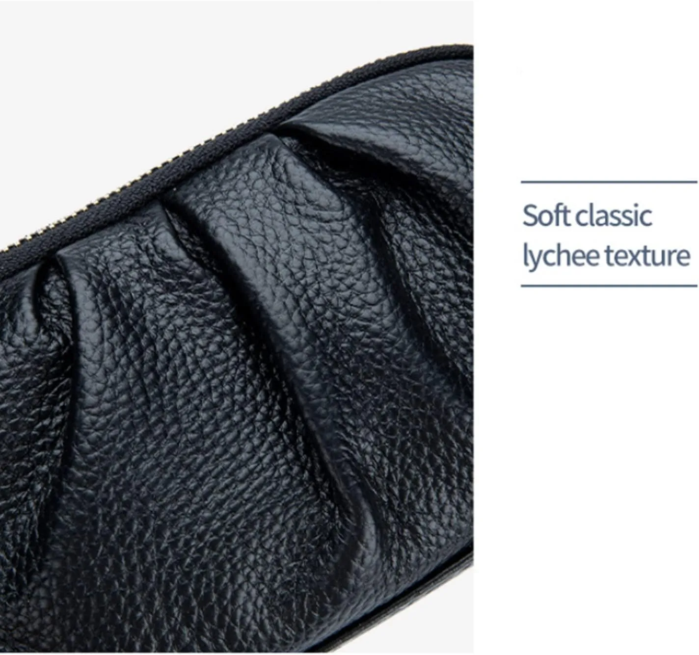 Yizelli Women's Pleated Leather Wristlet Clutch Bag Double Layer Zipper Purse Cell Phone Wallet